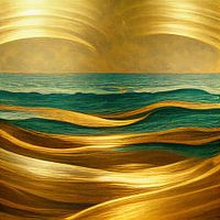 De zee in de stijl van Gustav Klimt