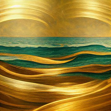 La mer dans le style de Gustav Klimt sur Whale & Sons