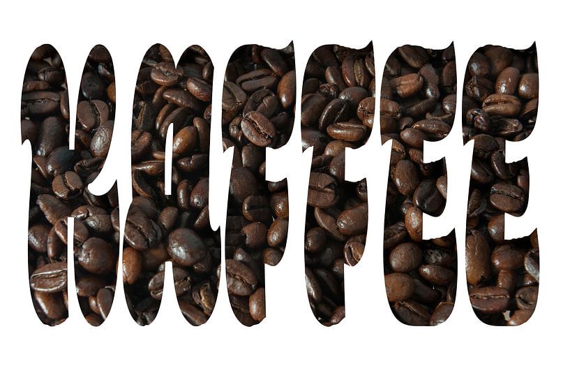 The German word "kaffee" with an overlay of coffee beans. by Grüntyers .