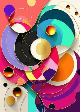Abstract kleurrijk schilderij in Pop-Art stijl van Studio Pieternel