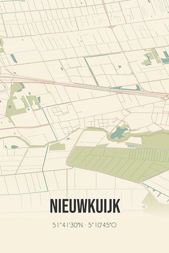 Vintage landkaart van Nieuwkuijk (Noord-Brabant)