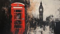 Abstract red phone box and big ben panorama by TheXclusive Art thumbnail