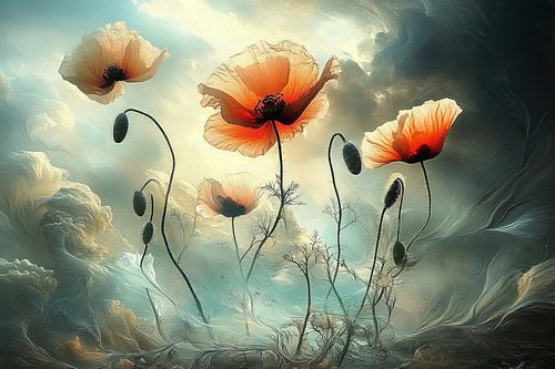 klaproos fantasie waterverf