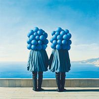 Hommes ballons bleus