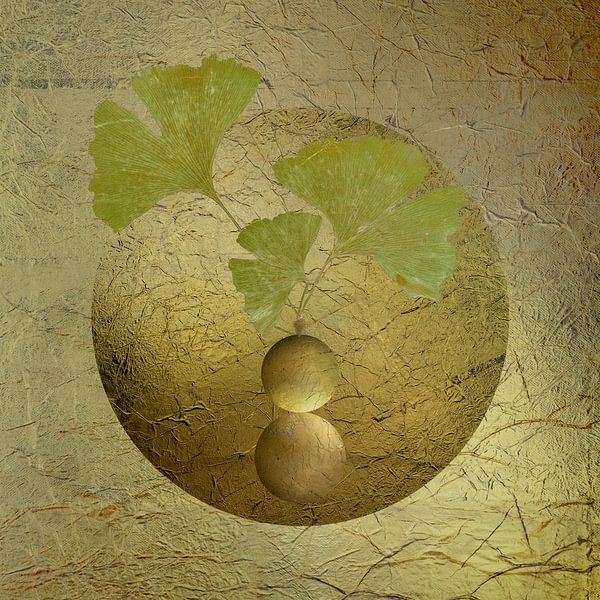 Ginkgo. Balans. Groen en brons. van Alie Ekkelenkamp