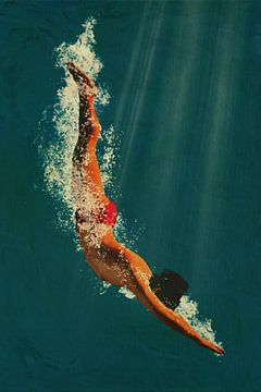 Mann taucht ins Wasser von Jan Keteleer