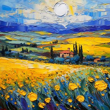 Champ de colza en Toscane