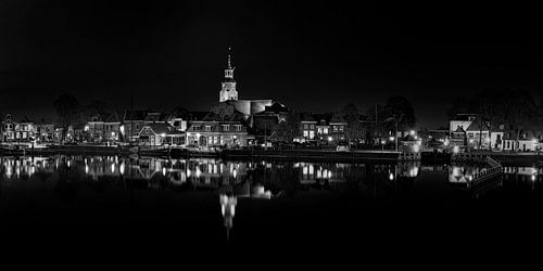 Blokzijl-6, Black and white panorama, Netherlands