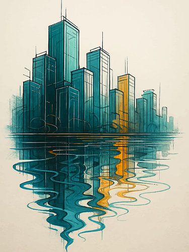 Golden City Reflection