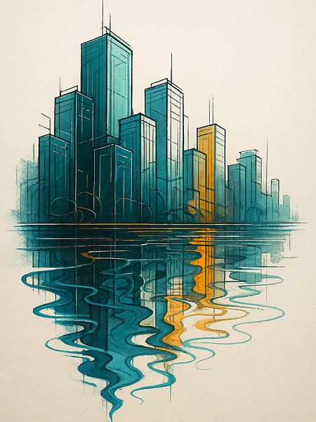 Golden City Reflection by Media Jeka