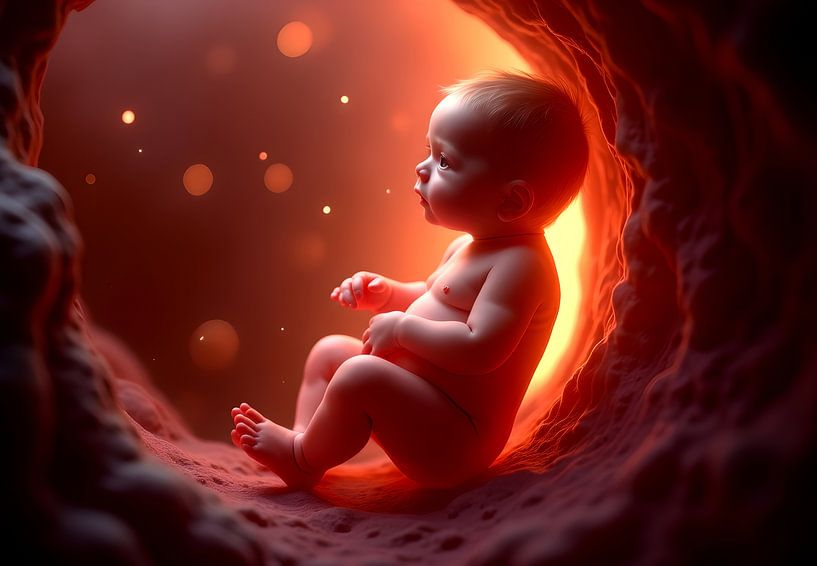 Ungeborenes Baby im Mutterleib von Egon Zitter