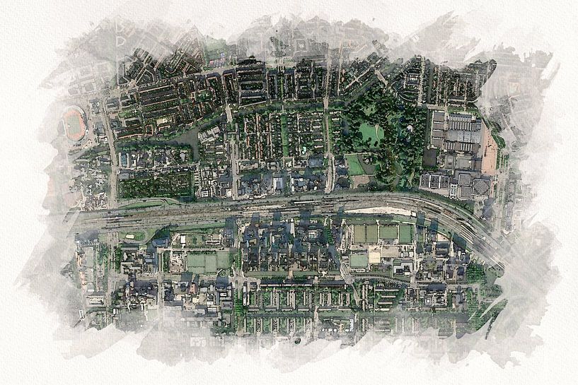Zuidas von oben von Aquarel Creative Design