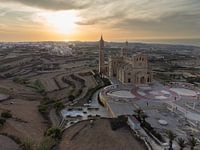 Sunset at Ta' Pinu Sanctuary, Gozo, Malta Island | Drone photography | Sunset | Travel Photography