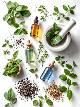 Kruiden, flesjes en vijzel. Kruidengeneeskunde, Botanisch van Basahen