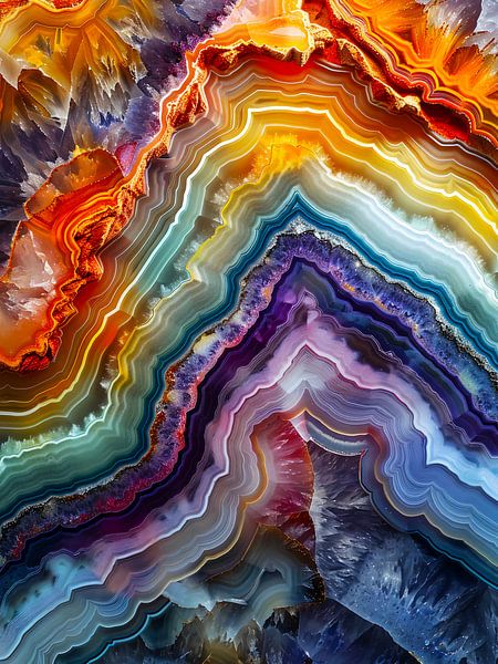 tranche d'agate colorée par haroulita