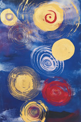 Vibrations de couleurs abstraites en bleu