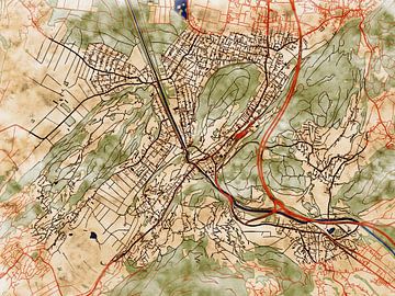 Kaart van Feldkirch in de stijl 'Serene Summer' van Maporia