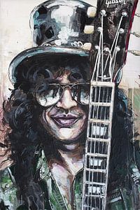 Slash (Guns N' Roses) schilderij van Jos Hoppenbrouwers