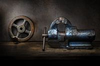 Modern still life of an old vise