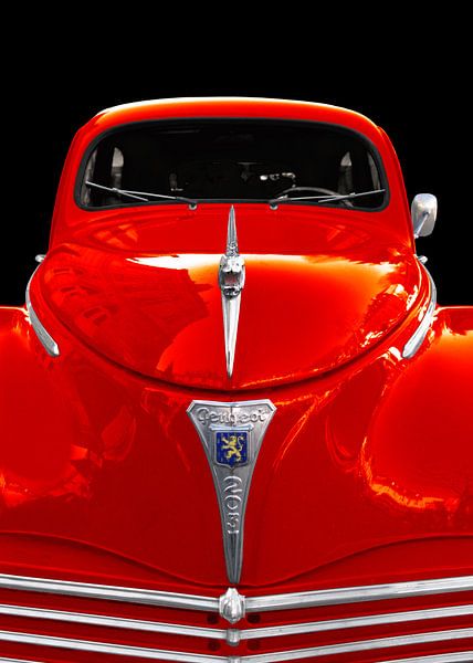 Peugeot 203 in red Front von aRi F. Huber