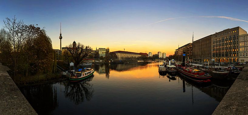 Berliner Skyline mit Museumshafen von Frank Herrmann