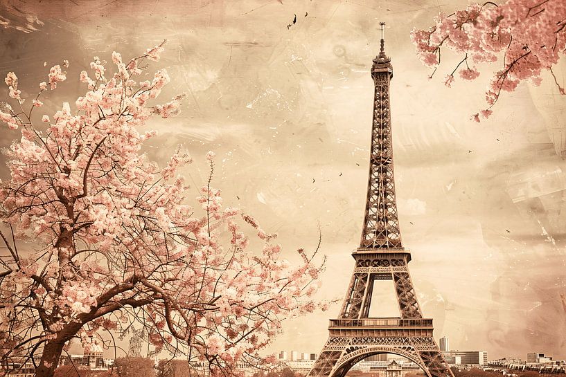 Eiffel Tower in blossom by Art & Soul Creations
