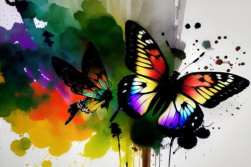 Een kleurenzee in de lucht: een oogverblindende vlinder betovert met zijn diversiteit