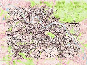 Karte von Dresden im stil 'Soothing Spring'