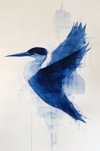 Vleugels van Sereniteit vogel in het blauw