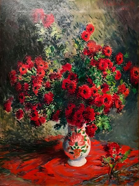 Claude Monet - Rode chrysanten (1897) van Timeless Artworks