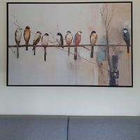 Kundenfoto: Vögel auf einem Zweig von Studio Allee, auf leinwand