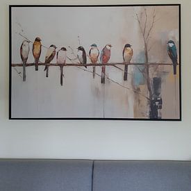 Photo de nos clients: Oiseaux sur une branche par Studio Allee, sur toile