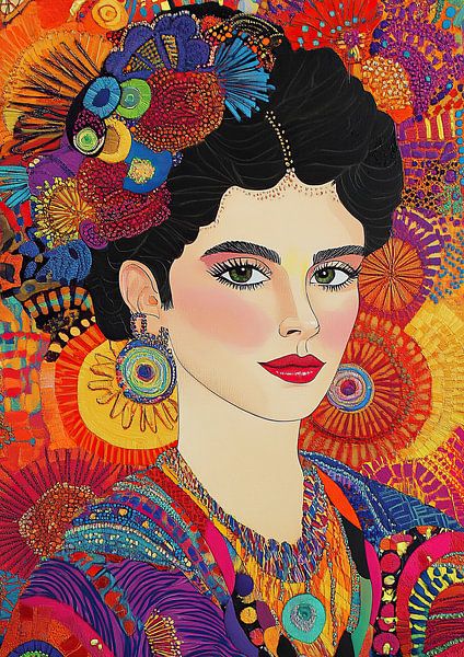 Feminism Portrait Latina Earrings Colourful by Niklas Maximilian