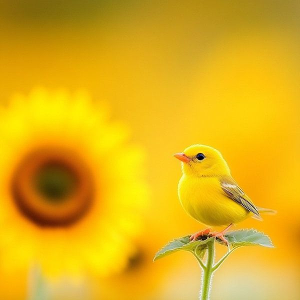 Geel natuur landschap zonnebloemen van PixelPrestige