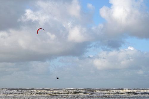 Kitesurfer in the air