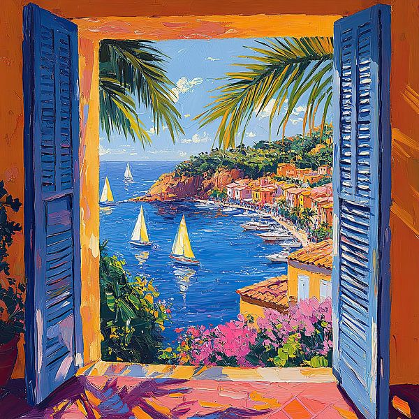 Henri Matisse geïnspireerde Mediterraanse Open Venster Zee van Niklas Maximilian