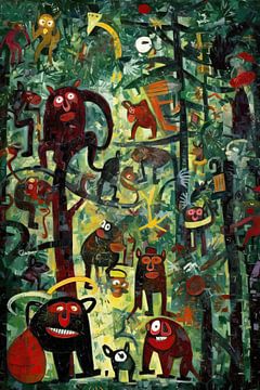 Jungle Dierenfeest van ARTEO Schilderijen