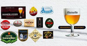 Bier logo's op de muur van Dennis van de Water
