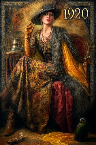 Woman on chair, 1920s by Carla van Zomeren