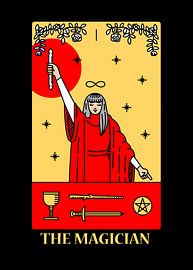 Der Magier Tarotkarte I Spirituelle Wanddeko Kunstdruck von Millennial Prints
