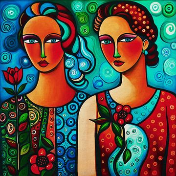 Twin sisters looking straight at you no.9 by Jan Keteleer