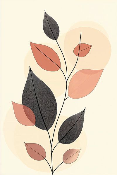 Minimalistisches Blatt in Pastell von Studio BB