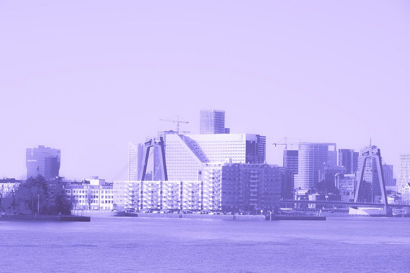 Rotterdam - Willemsbrug en omgeving - in lila-paars tinten by Ineke Duijzer