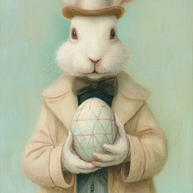 Elegant Easter Bunny mit Hut und Ei von But First Framing