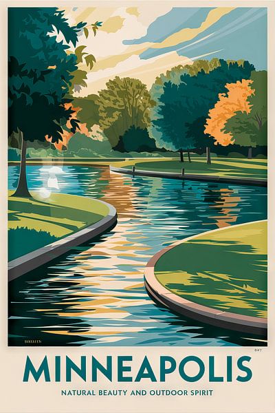 Minneapolis Vintage Travel Poster by Poster Art Shop