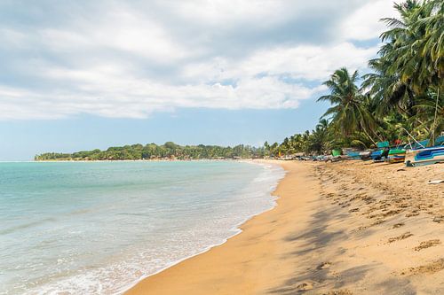 Het prachtige zandstrand van Arugam Bay in Sri Lanka, Zuid Azië