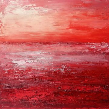 Zee van rode wijn abstract van TheXclusive Art