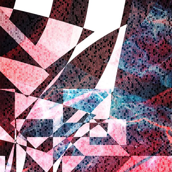 Benedix: Vitaltone [digital abstract art, white, red, blue] by Nelson Guerreiro