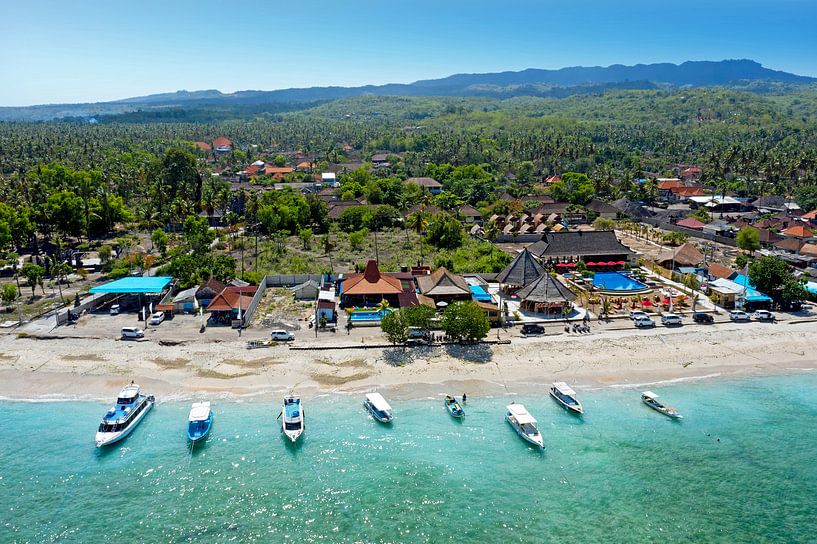 Aerial view of the harbour on Nusa Penida in Indonesia by Eye on You