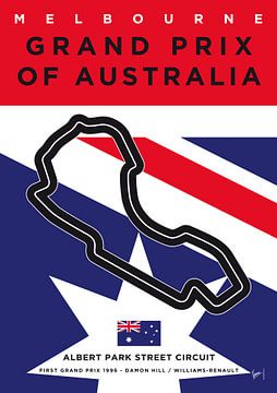 My F1 MELBOURNE Race Track Minimal Poster van Chungkong Art